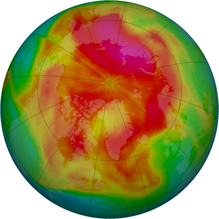 Arctic ozone map for 02 April 1985